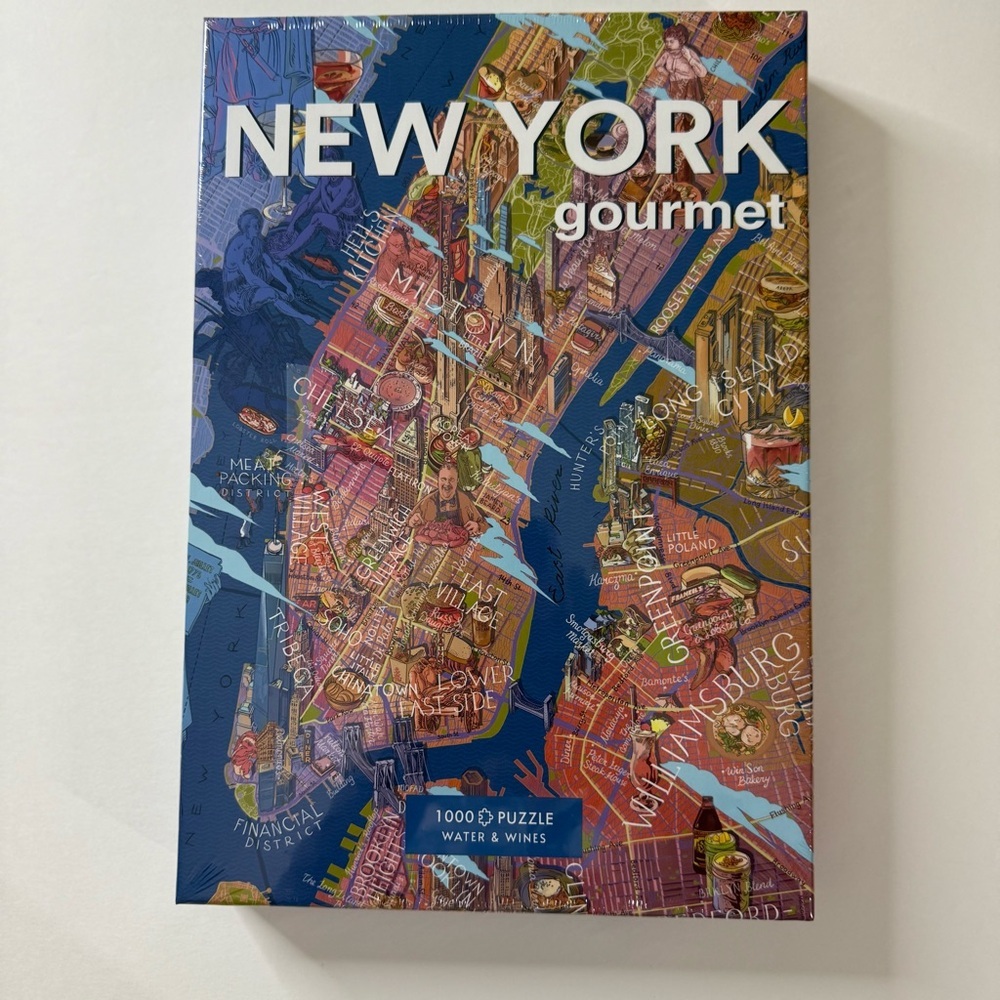 NEW Water & Wine “New York Gourmet” 1000 piece puzzle culinary foodie recipes